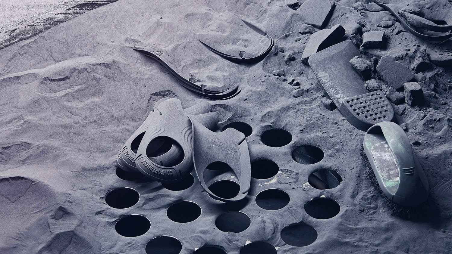 Batch production of customized 3d printed shoe insoles via selective laser sintering, showcasing scalable OEM manufacturing capabilities